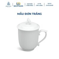 Ca Trà Sứ Minh Long 0.30 L Mẫu Đơn Trắng có nắp đậy hàng đẹp, cao cấp, sang trọng