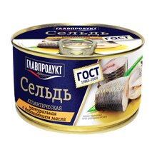 Cá trích baltic ngâm dầu hiệu Glavproduct - 190g