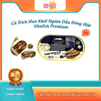 Cá Trích Hun Khói Ngâm Dầu Đóng Hộp Vitafish Loại Premium 190g - Cá hộp ngâm dầu nhập khẩu Nga