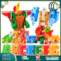 [Cá tuyết]☼Bảng chữ cái chuyển đổi chữ cái tiếng Anh A-G Robot khủng long Đồ chơi giáo dục trẻ em