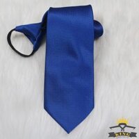 Cà vạt  8cm, Caravat bản to KING Cavat nam cao cấp vải silk lụa 100, 3 lớp công sở - Xanh dương