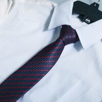 Cà vạt  8cm, Caravat bản to KING Cavat nam cao cấp vải silk lụa 100, 3 lớp công sở - xanh đen C055