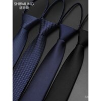 Cà vạt công sở cho nam, không cần thắt nút, kiểu khóa kéo màu đen, cà vạt lười cưới màu đỏ, cà vạt kéo lên màu xám 7cm