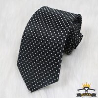 Cà Vạt Đỏ KING Chấm Bi, Công Sở  C052  - Đen - Bản nhỏ 6cm