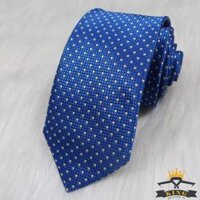Cà Vạt Đỏ KING Chấm Bi, Công Sở  C052  - Xanh dương - Bản nhỏ 6cm