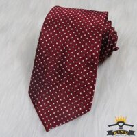 Cà Vạt Đỏ KING Chấm Bi, Công Sở  C052  - Đỏ mận - Bản nhỏ 8cm