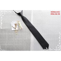 Cà vạt nam bản nhỏ - cavat vạt thắt sẵn - 535cm - Đỏ
