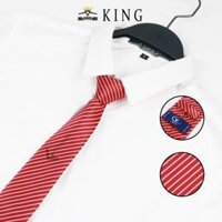 Cà vạt nam công sở bản 8cm KING caravat cao cấp giá rẻ vải silk lụa - Đỏ CD-001