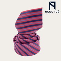 Cà Vạt Nam (CV - 131) Đỏ Hồng Sọc Xanh Thời Trang (Ngọc Tuệ Shop)