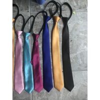 Cà vạt nam nữ bản 5cm - kèm dây kéo - vàng