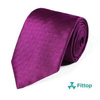 Cà Vạt Nam Tím Họa Tiết Nổi Cavat Xu Hướng 7cm - 8cm Fittop cavat-052