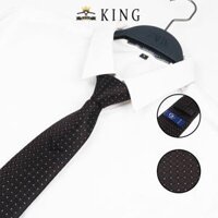 Cà vạt nam xanh đen KING bản 8cm, cravat nam, cravat cao cấp giá rẻ C008 - Nâu CM1-008