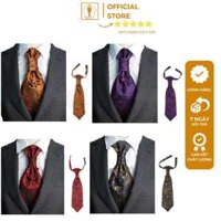 Cà Vạt Nơ TRAZ MEN Lụa Màu Đỏ Rượu Phong Cách Anh Quốc Cho Chú Rể 10X35CM