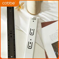 Cabei Đường ray ngăn kéo, đường ray trượt, hướng dẫn ngăn kéo ba phần, phụ kiện phần cứng gia đình, cặp màu trắng im lặng YOAI