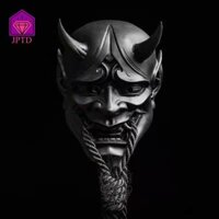 Cabeza Prajna Head Cover, Horns Ghost Face Red và Black Mặt nạ cao su Prajna Nhật Bản, Cosplay Prop mềm mại với dây ma quỷ Mask Party