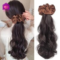 Cabeza Satin Scrunchie Tóc Giả Đuôi Ngựa, Đuôi Ngựa Xoăn Dài Sóng Phong Cách Hàn Quốc, Dây Buộc Tóc Tổng Hợp Hợp Hợp Thời Trang Tóc Đuôi Ngựa Quà Tặng