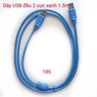 Cable 2 đầu usb 1.5m màu xanh