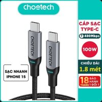 cable dây cáp sạc nhanh 100W USB C ra PD Type C Choetech iPhone 15 Pro max ip 15 plus ipad pro air mini 6 macbook laptop