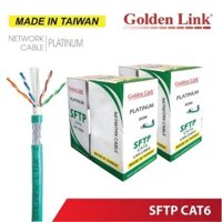 Cable LAN GOLDEN TAIWAN SFTP CAT6 100M/ 305M Xanh lá (Chống nhiễu 2 lớp, Lõi chữ thập, Sợi cường lực đơn, Nhôm mạ đồng)