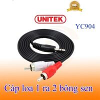 Cable Loa Unitek YC-904 (1 đầu 3.5mm --> 2 đầu AV dài 1.5m)