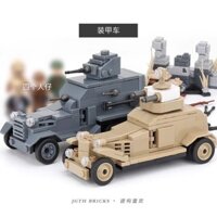 Các khối xây dựng lắp ráp tương thích, bia cầu xe chiến đấu bọc thép, hạt nhỏ, đồ chơi lắp ghép trí tuệ cho bé trai từ 6-14 tuổi