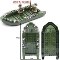 Các khối xây dựng tương thích, thuyền nhỏ ngụy trang, xuồng cao su, thuyền cao tốc, người quân sự, lắp ráp các khối xây dựng nhỏ, phụ kiện đồ chơi