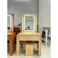 các mẫu Bàn trang điểm gỗ sồi, xoan đào dài 80cm 2 ngăn kéo kèm ghế