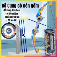 Các Mẫu Đồ Chơi Cung Tên Cho Bé Trai - Đặc Biệt Loại Cung Ánh Sáng 7 Màu Kèm Ống Đựng 06 Tên Hít