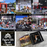 Các mẫu set nhân vật figure + xe cổ Harley Vespa Honda mô hình bằng resin được vẽ chi tiết tỉ lệ 1:64 MoreArt MO