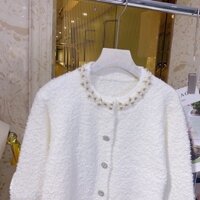 Cadigan nữ trắng kim tuyến hàng siêu cấp