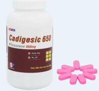 CADIGESIC 650 (Lọ) – Viên hồng_USP_Paracetamol 650mg_Lọ/200V/16_giảm đau, hạ sốt có tác dụng lên thần kinh trung ương.