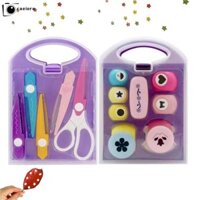 Caeiore DIY Puncher Craft Set, DIY Projects Manual Kids Craft Hole Punch Shapes Set, có hộp lưu trữ Máy cắt hình dạng nhựa