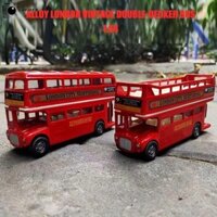 Caeiore Double Decker Bus Model, 1: 64 Kim Loại Kéo Lại Xe Mô Hình, Vintage Anh Châu Âu Trang Trí Cổ Diecast Hợp Kim Mô Phỏng Đồ Chơi Ô Tô