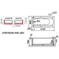 CAESAR AT0570L/R – Bồn tắm chân yếm