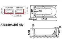 CAESAR MT3350AL(R) – Bồn tắm xây massage