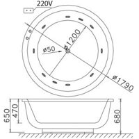 CAESAR MT6470A – Bồn tắm massage xây