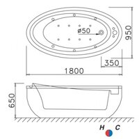 CAESAR MT6480 – Bồn tắm lập thể