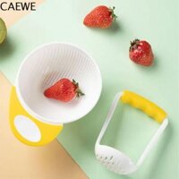 CAEWE Dụng cụ ép khoai tây Dụng cụ nhà bếp cho bé Dụng cụ cho bé ăn Hai Mảnh Bộ dụng cụ làm thức ăn Máy nghiền thức ăn Máy xay thực phẩm bằng tay Máy xay thức ăn trẻ em Bát chế biến thực phẩm Bát mài