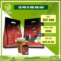 Cafe G7 - cà phê sữa hòa tan 3in1 Bịch 50 gói x16gr, Đặc sản coffee Trung Nguyên Legend cafe Việt Nam g7 bịch 50 gói