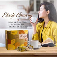 Cafe hòa tan 5 trong 1, cà phê nhân sâm bạch quả Elken Elcafe Ginseng đến từ Malaysia