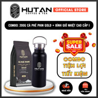 Cafe Pha Phin Gold 200G HUTAN + Bình Giữ Nhiệt Cao Cấp 1 - Cà Phê Nguyên Chất Thơm Nồng - Đậm Đà