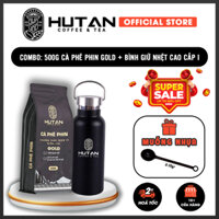 Cafe Pha Phin Gold 500G HUTAN + Bình Giữ Nhiệt Cao Cấp 1 - Cà Phê Nguyên Chất Thơm Nồng - Đậm Đà