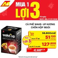 Cafe Wake-up 3in1 Hương Chồn Hộp 18 gói x 17g