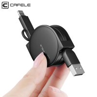 CAFELE 100cm 2 in 1 Retractable USB Fast Charging Cable 8 Pin for iPhone 5s 6s 7 Plus with Micro USB Cable