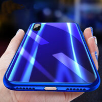 Cafele Bling Gradient Color Scratch Resistant Tempered Glass Protective Case For iPhone X