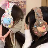 Cagjb Dễ Thương Sanrio Hello Kitty Mềm Mại Sang Trọng Ấm Hơn Dệt Kim Earmuff KT Cat Bảo Vệ Lạnh Bịt Tai Mùa Đông Ngoài Trời Earmuff Ear Cover Quà Tặng N