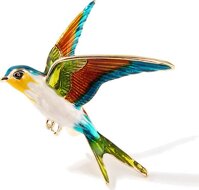 Cài áo chim én tự do rất dễ thương GC141 - Đuôi xanh lá