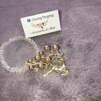 Cài áo con hươu sừng đính hạt ngọc