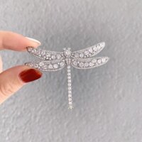 Cài áo đi tiệc, ghim cài áo chuồn chuồn đính đá lấp lánh, cao cấp, phối đồ sang trọng - phukienhana