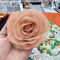 Cài áo hoa lụa Hoa voan cam 614